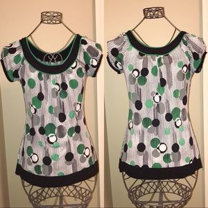 “Dippin Dots” 🍡 Striped & Polka Dot Blouse